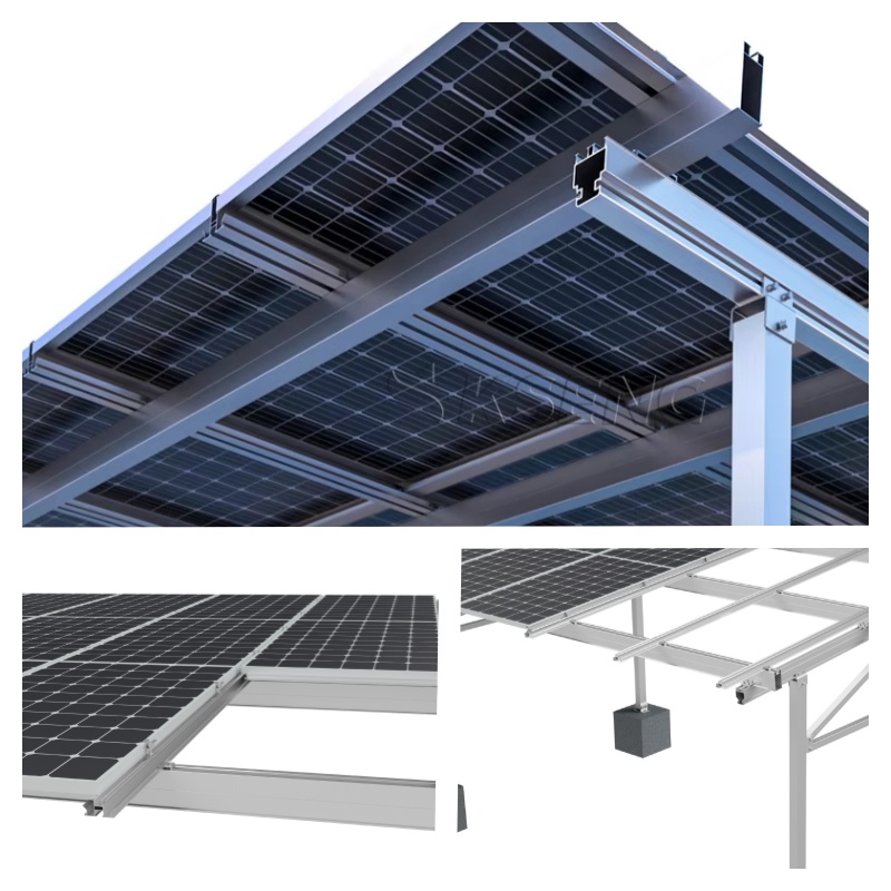 Aluminum Diagonal Bracing for Solar Carport Diagonales en aluminium reliant les poutres et les colonnes du carport solaire