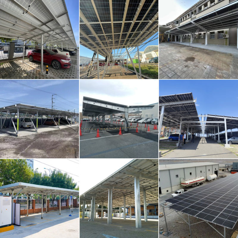 Commercial and industrial solar carport project portfolio by Kseng kseng-projets-d'abris-de-voiture-solaires-commerciaux-industriels