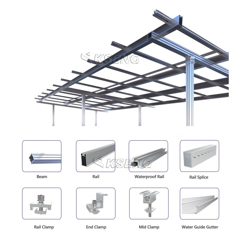 Carport solaire photovoltaïque de système de montage de carport étanche en gros personnalisé en Chine