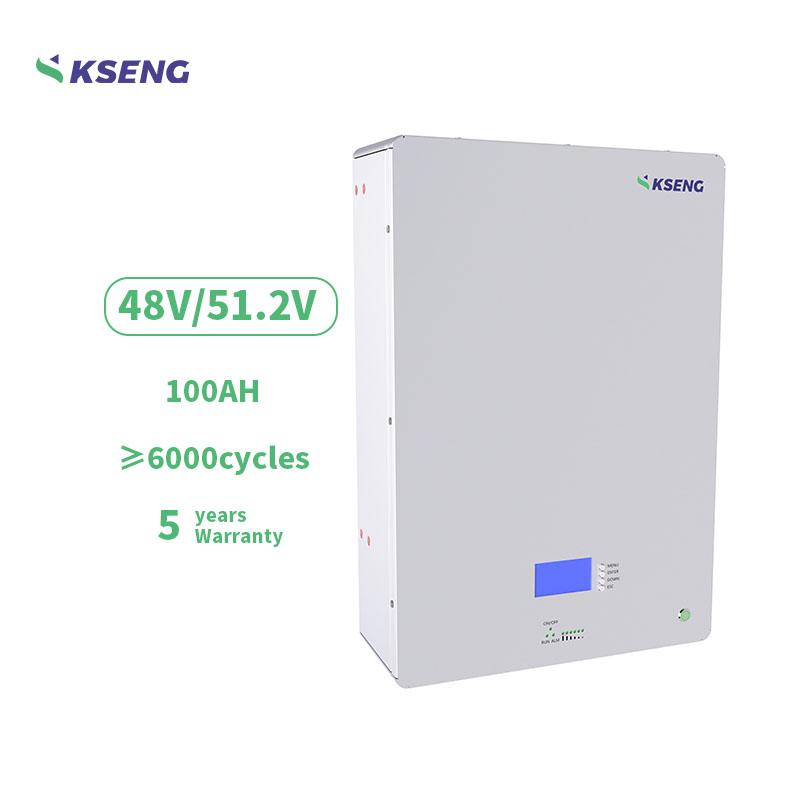 Kseng Smart BMS Powerwall Batterie de stockage d'énergie domestique 48V 100Ah 5Kwh Batterie au Lithium pour système solaire