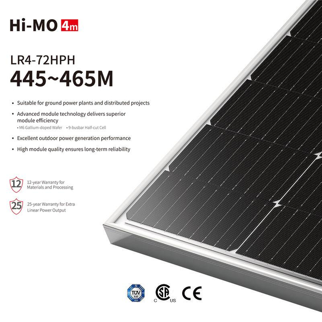 Modules solaires LONGi en gros panneau photovoltaïque 72 cellules panneau solaire Mono 440W 450W 460W