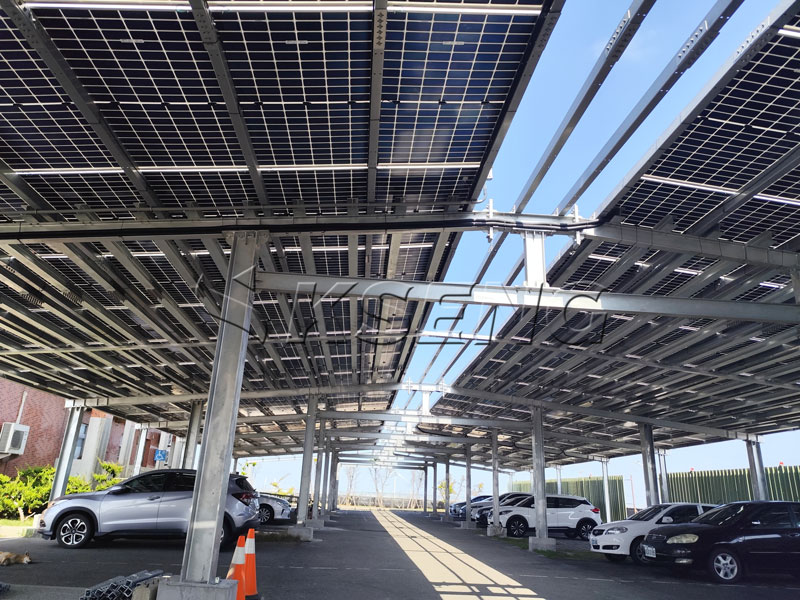  Syst&egrave;me d'auvent d'abri de voiture solaire commercial pour parc de bureaux
