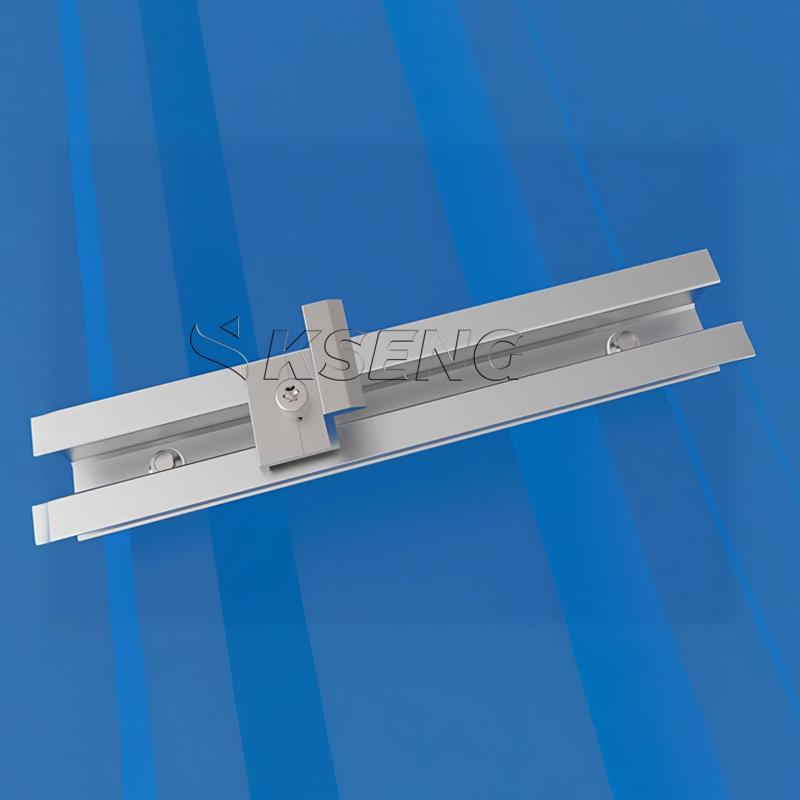 Montage solaire sur toit trap&eacute;zo&iuml;dal industriel commercial, mini rail AL6005