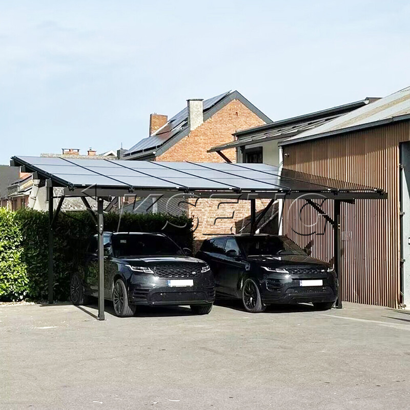 syst&egrave;me de montage pour abri de voiture solaire