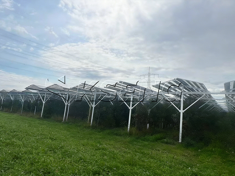 Syst&egrave;me de montage agrivolta&iuml;que &agrave; haut rendement dans un projet agrivolta&iuml;que fran&ccedil;ais