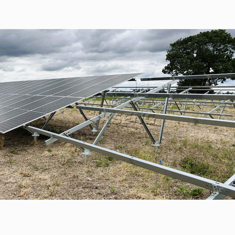 Rayonnage solaire &agrave; montage au sol en acier enduit de Zn-Al-Mg