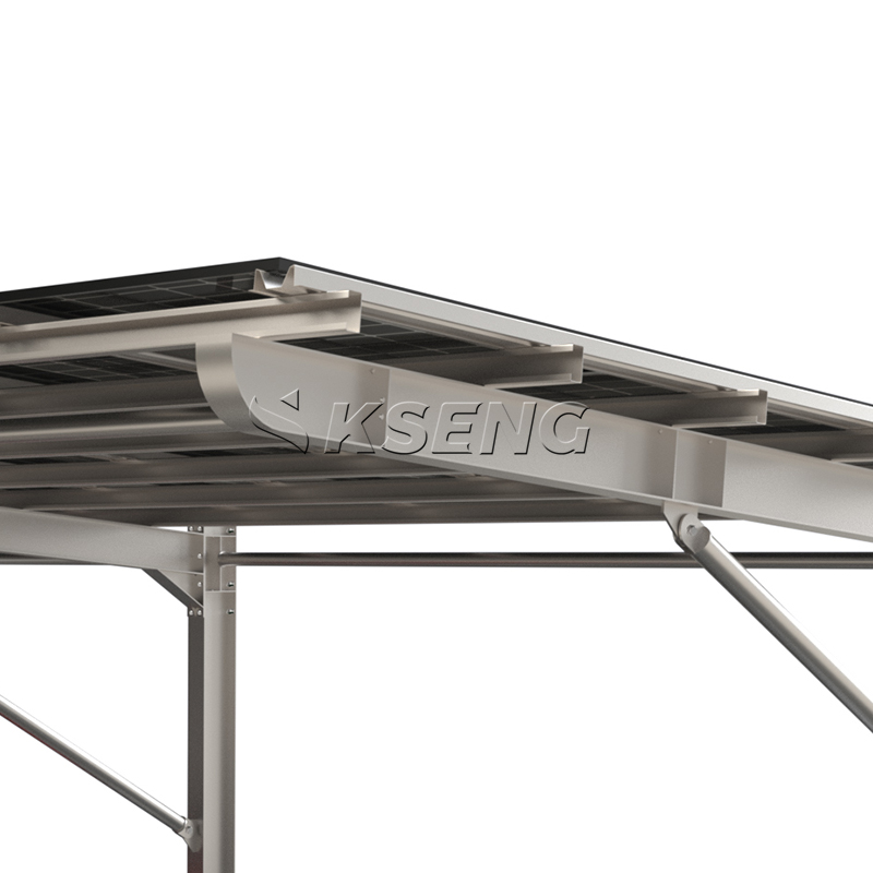 Syst&egrave;me de montage pour abri de voiture solaire en acier au carbone &agrave; une rang&eacute;e
