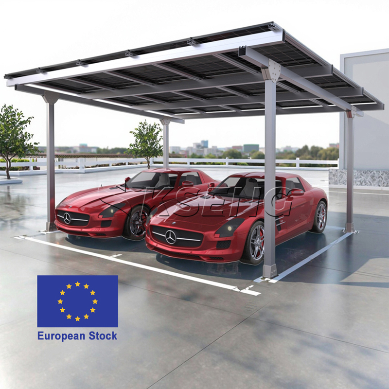 syst&egrave;me de montage pour abri de voiture solaire