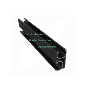 Rails de montage de panneaux solaires noirs en aluminium, vente chaude