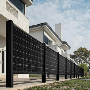 Panneaux solaires verticaux au sol de syst&egrave;me de support pour la barri&egrave;re de jardin