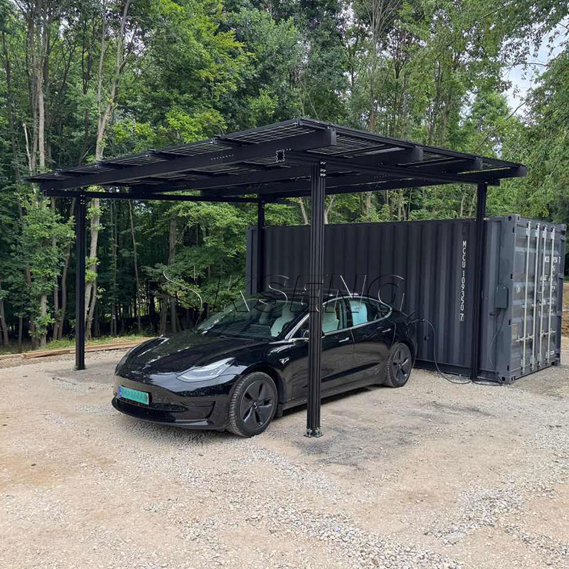 Abri-solaire-en aluminium noir