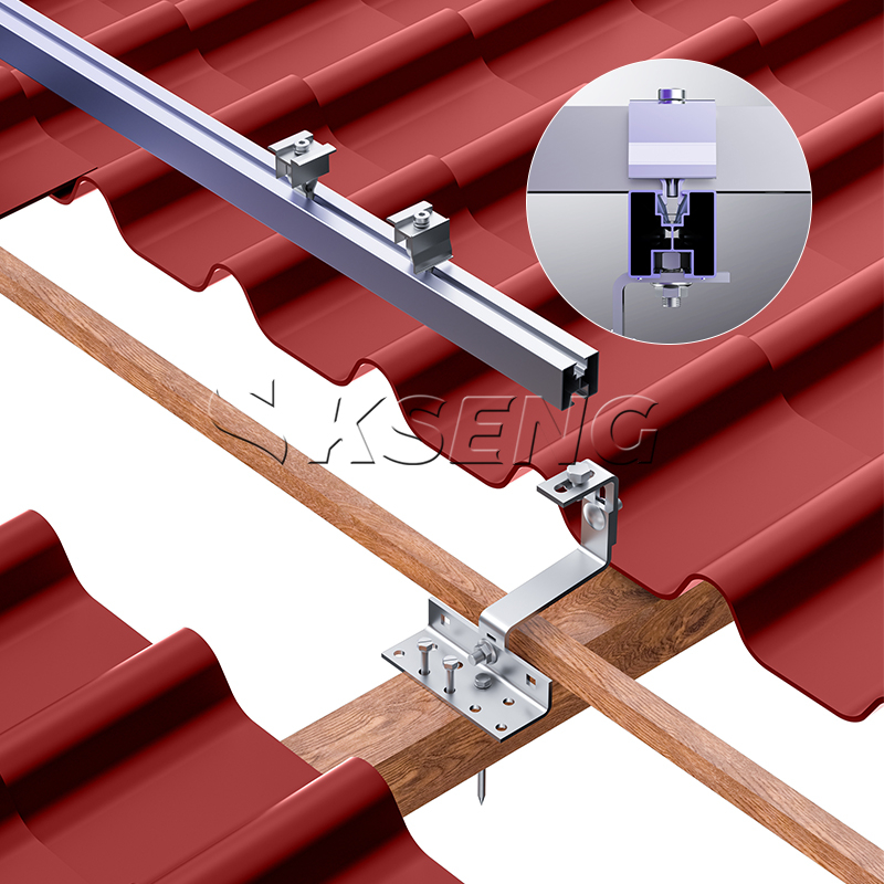 Supports de montage solaires pour toit en tuiles, kit photovoltaïque en aluminium