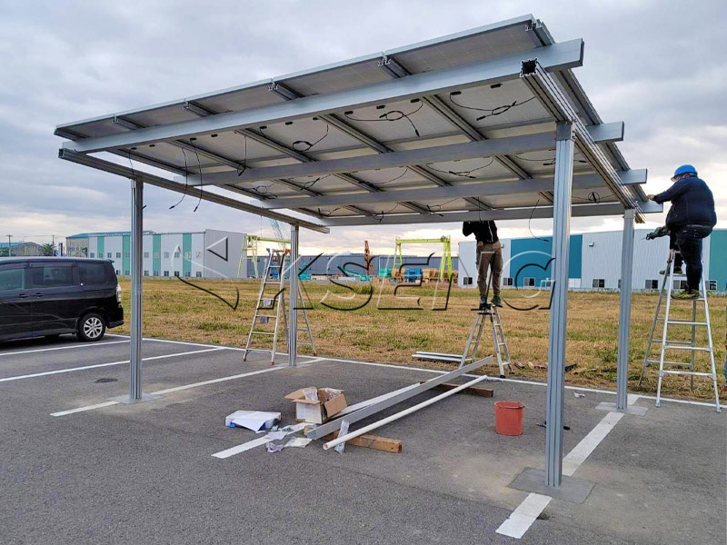 support d'abri de voiture solaire