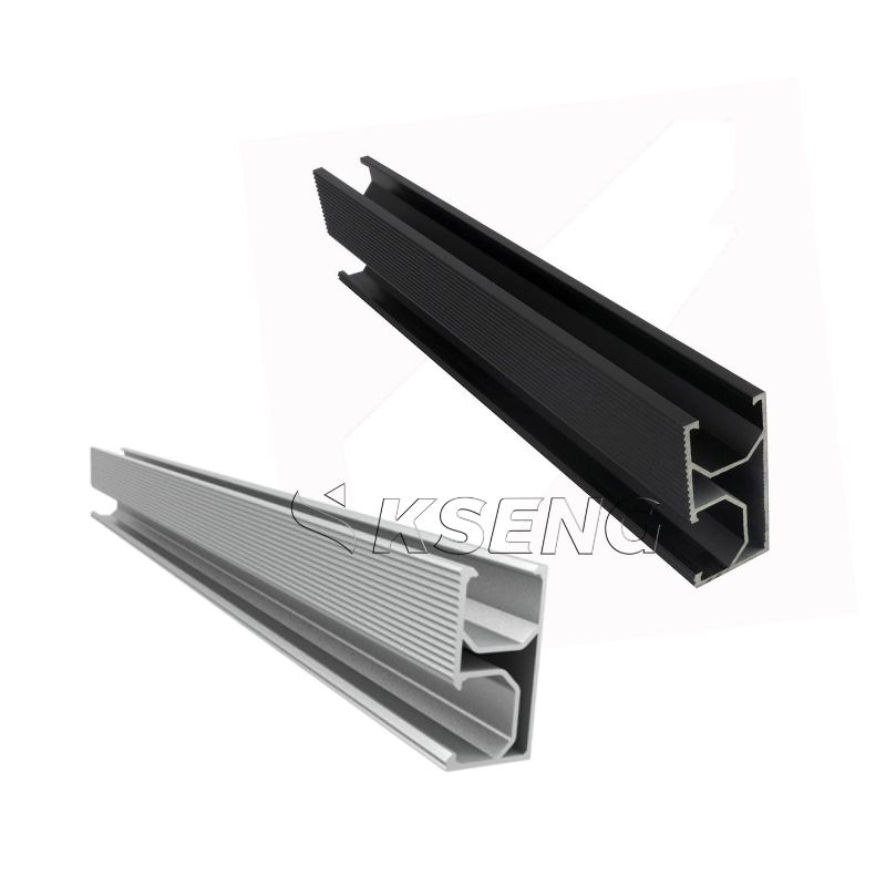Rails de montage de panneaux solaires noirs en aluminium, vente chaude
