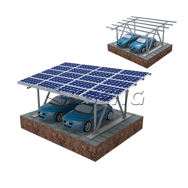 syst&egrave;me de montage pour abri de voiture solaire