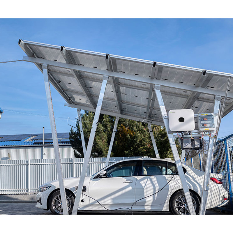 Syst&egrave;me d'&eacute;nergie solaire complet pour abri de voiture PV - Aluminium &eacute;tanche