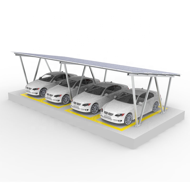 Abri d'auto solaire rayonnant le système de support d'abri de voiture de picovolte de structure de stationnement en aluminium solaire