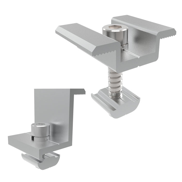 Pince interm&eacute;diaire pour panneau solaire pour rail en aluminium