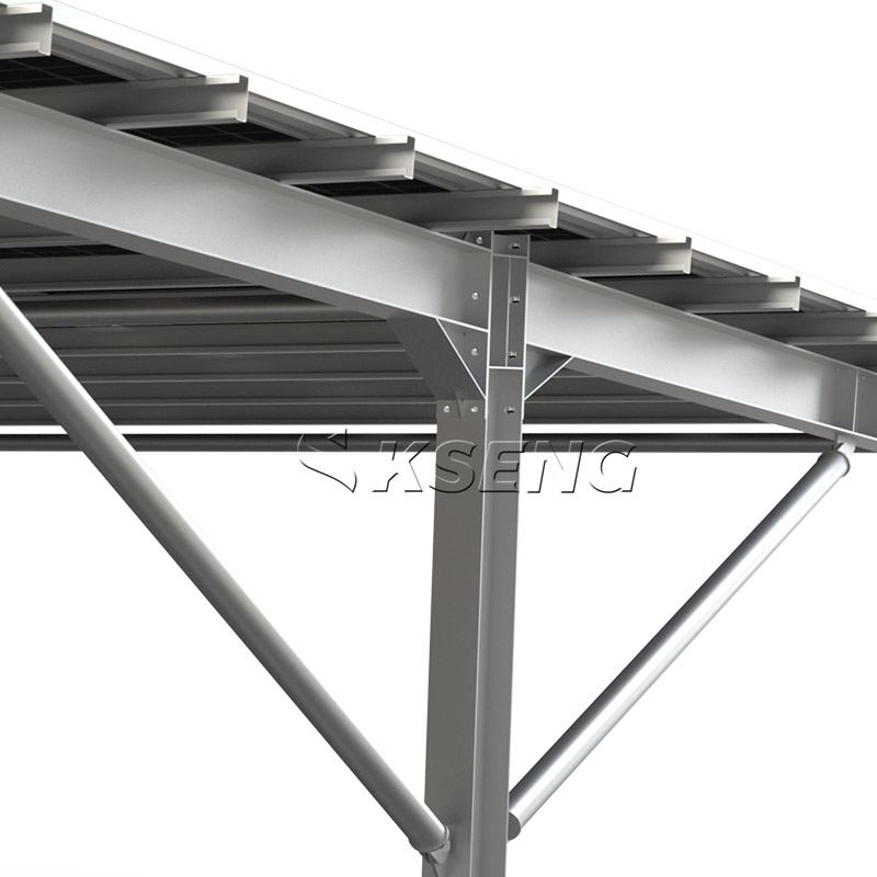 Grande structure solaire imperm&eacute;able commerciale d'abri de voiture de l'acier au carbone T