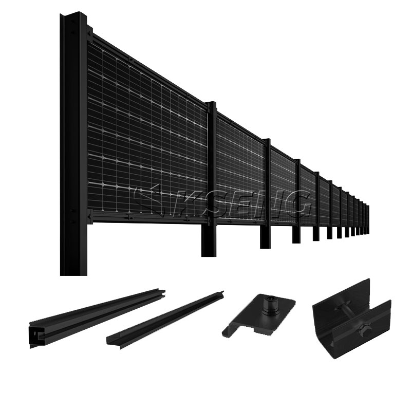 Panneaux solaires verticaux au sol de syst&egrave;me de support pour la barri&egrave;re de jardin