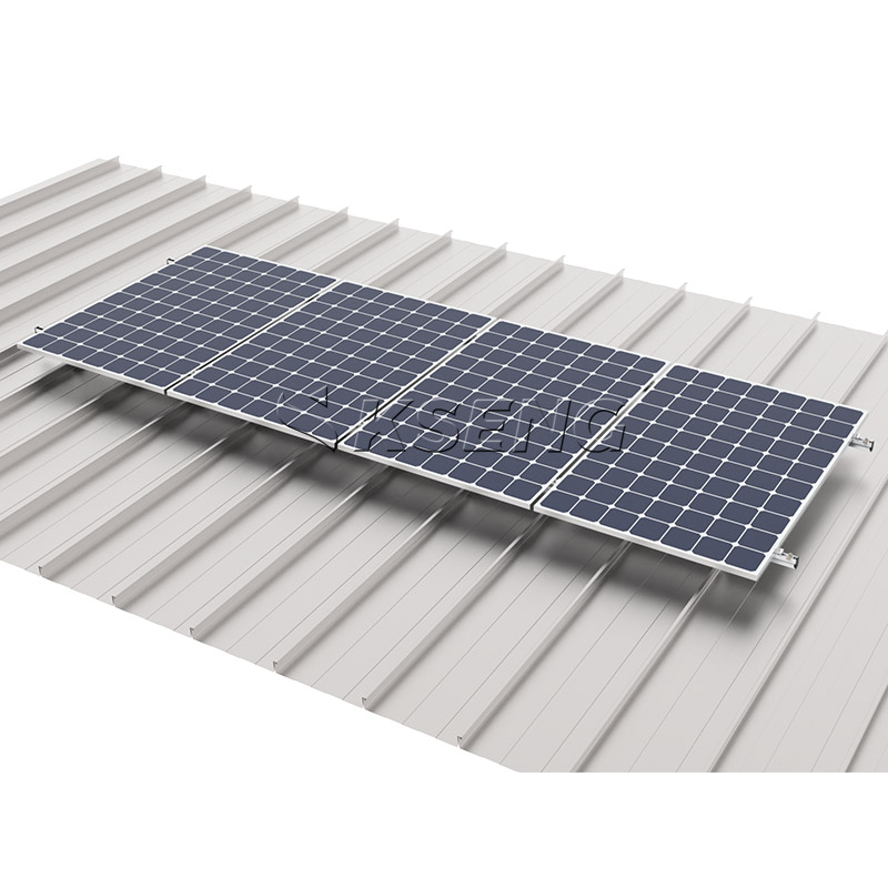 Syst&egrave;me de montage solaire pour toit m&eacute;tallique &agrave; joint debout non p&eacute;n&eacute;trant KSENG