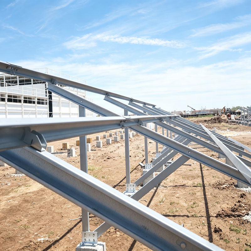 Syst&egrave;me solaire de b&acirc;ti au sol d'acier au carbone de magn&eacute;sium en aluminium de zinc pour la fondation en b&eacute;ton