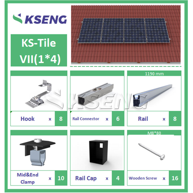 Syst&egrave;me de montage solaire pour toit en tuiles Kseng R121