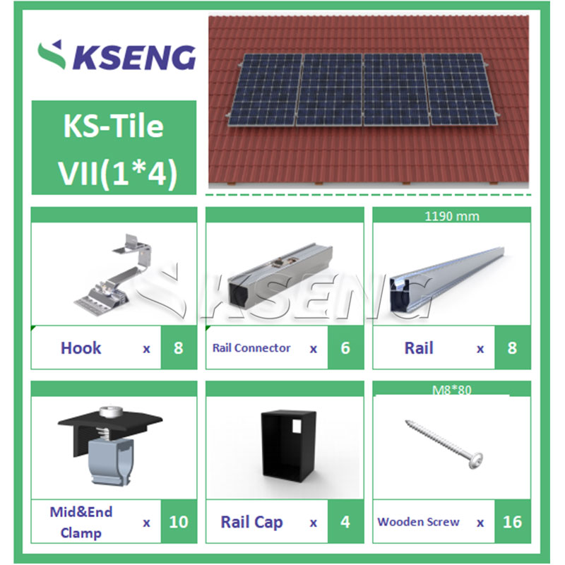Syst&egrave;me de montage solaire pour toit en tuiles Kseng R121