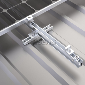 Syst&egrave;me de montage solaire sur toit en m&eacute;tal trap&eacute;zo&iuml;dal avec mini rail de base en U et support de pied en L
