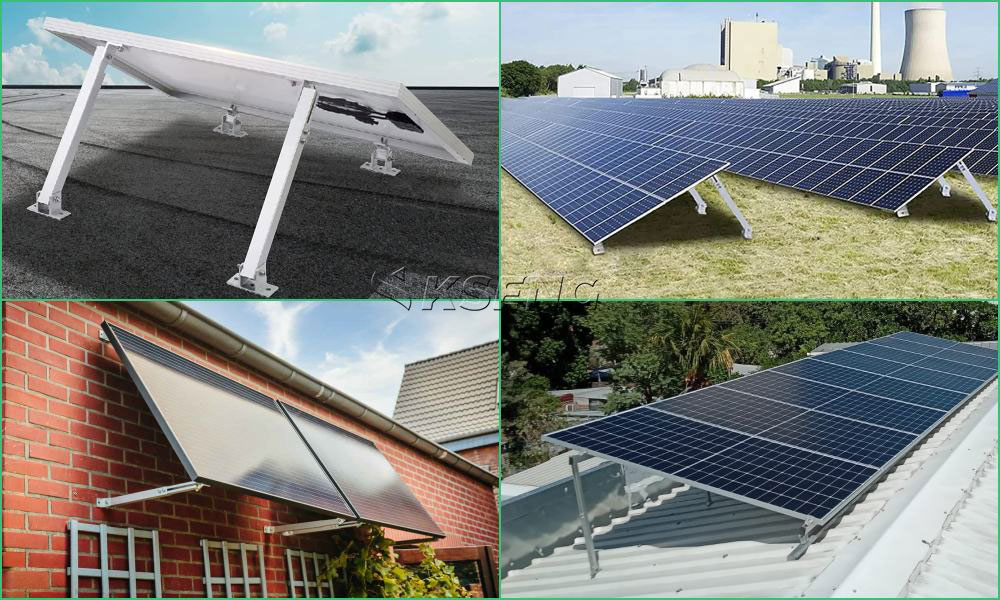 KSENG-supports-solaires-r&eacute;glable-installation-sur-pied-avant-arri&egrave;re-mur-sol-ouvert-toit-plat