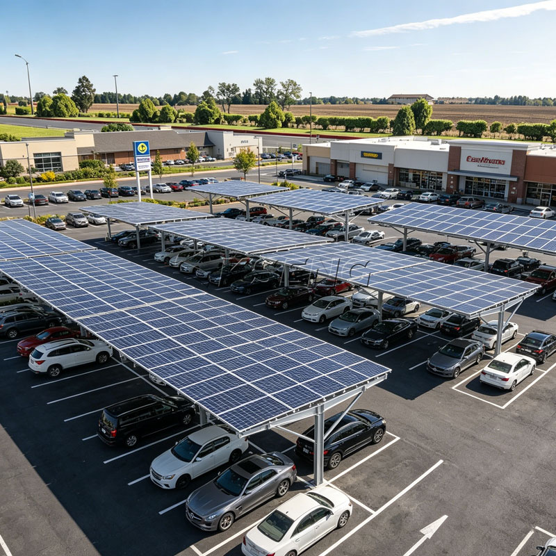 Grande structure solaire imperm&eacute;able commerciale d'abri de voiture de l'acier au carbone T