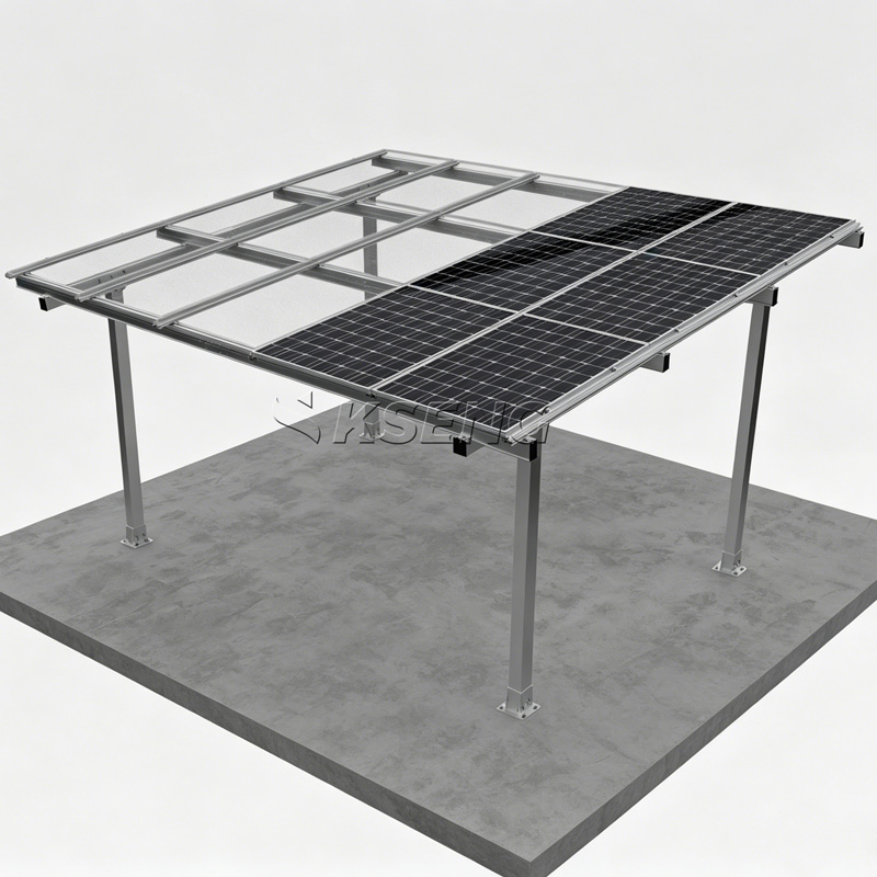 Abri de voiture solaire en aluminium durable, stock europ&eacute;en, avec garantie de 10 ans